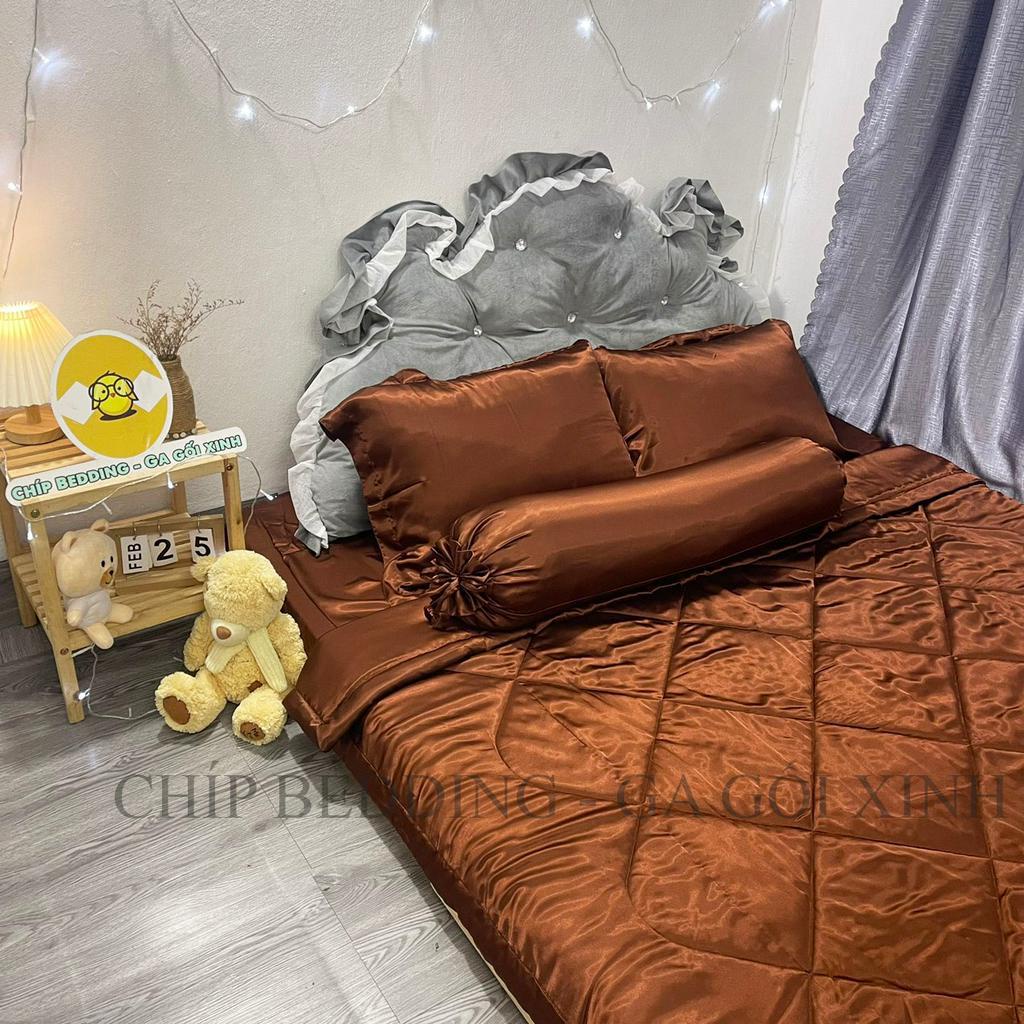 TRỌN BỘ DRAP PHI LỤA THÁI TUẤN HÀNG LOẠI 1 - SOCOLA - ĐỦ KÍCH THƯỚC( ẢNH THẬT SHOP CHỤP)
