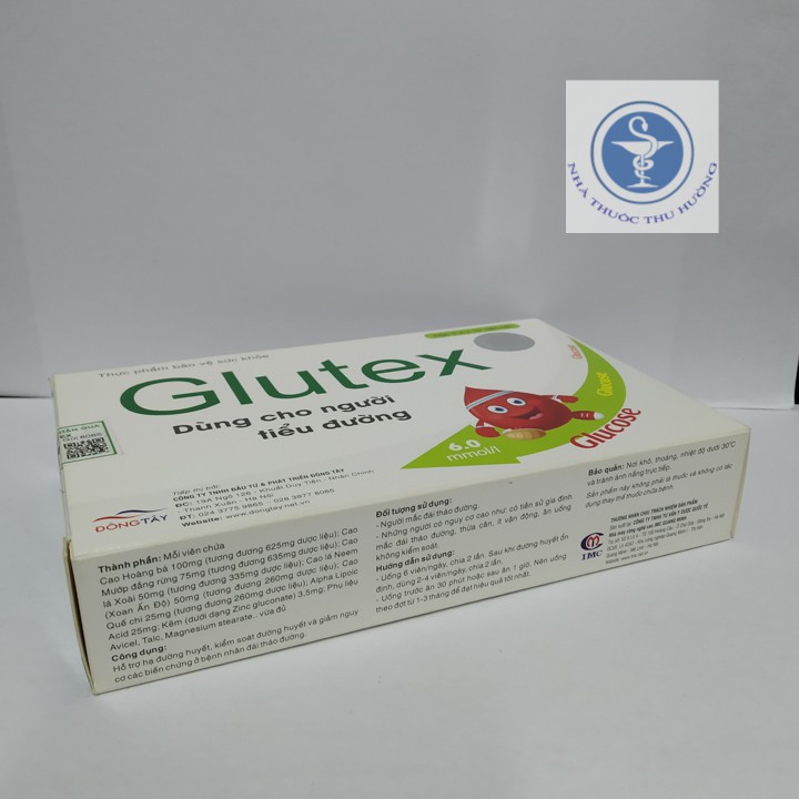 Glutex hỗ trợ hạ đường huyết hộp 3 vỉ x 10 viên