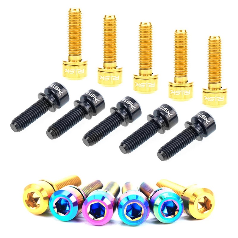 Set 6 Bu Lông Kèm Vòng Đệm M5x18/20mm Dành Cho Xe Đạp Leo Núi MTB