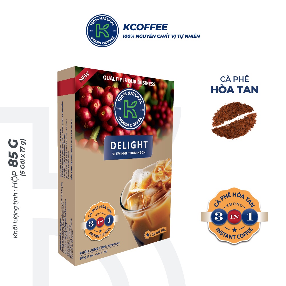 Cà phê sữa hòa tan K Delight 3in1 85g thương hiệu K COFFEE