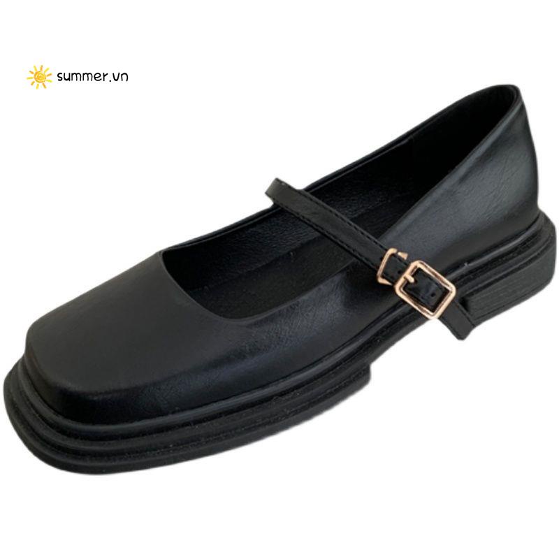 Giày Da Mũi Vuông Phong Cách Thời Trang Xuân Thu 2022 Dành Cho Nữ