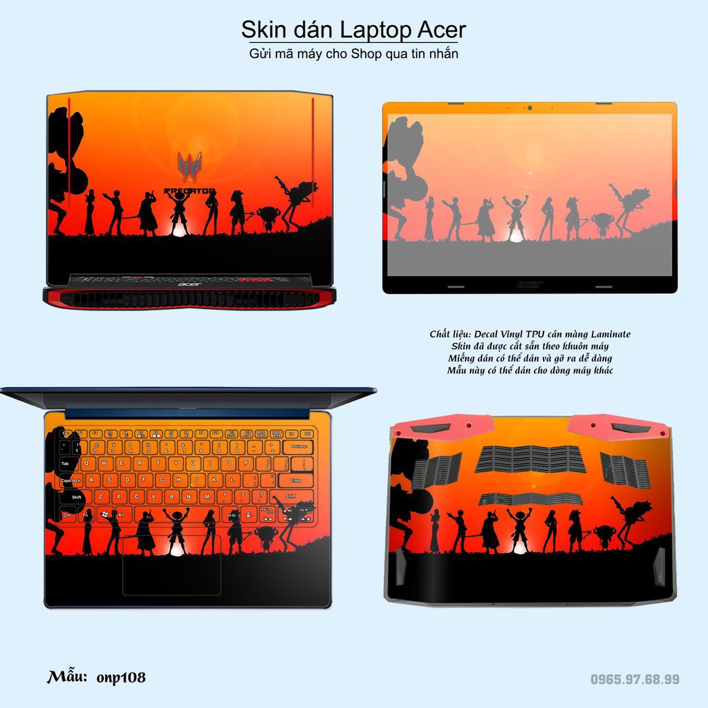 Skin dán Laptop Acer in hình One Piece nhiều mẫu 11 (inbox mã máy cho Shop)