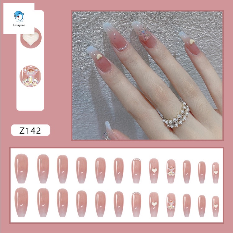 [Hàng mới về] Set 24 móng tay giả hình dễ thương cho nữ<br>