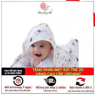Khăn Choàng tắm, Chăn ủ Xô Aden Anais họa tiết có mũ 4 lớp siêu dày cho bé sơ sinh, hàng nhập khẩu Bống Bang BB