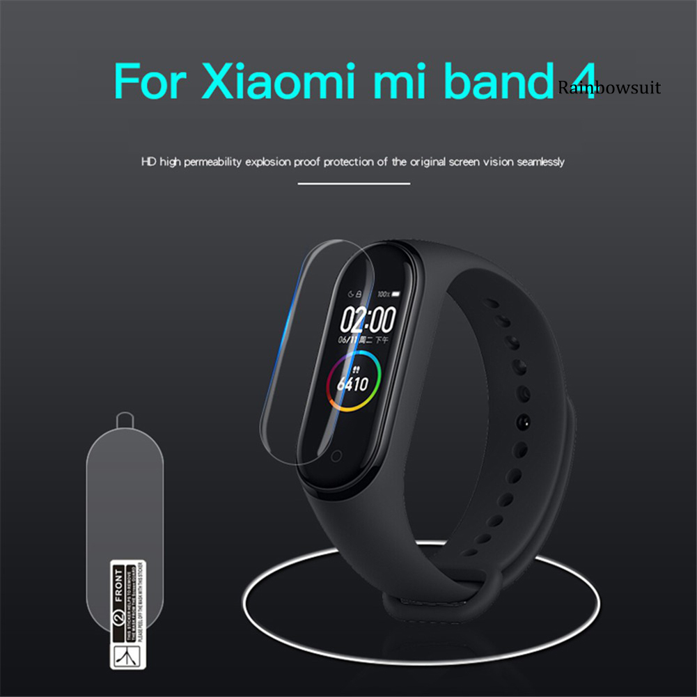 Set 2 Kính Cường Lực Bảo Vệ Toàn Màn Hình Chống Bám Vân Tay Cho Xiaomi Mi Band 4