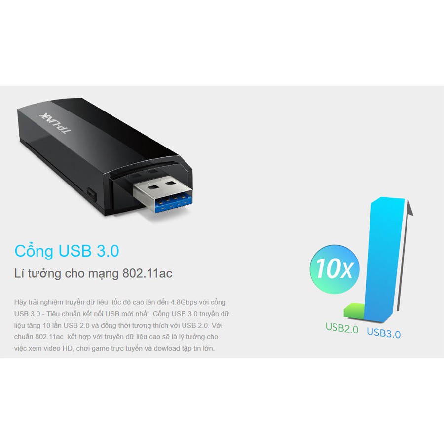 USB Wifi Tplink Archer T4U tốc độ cao chuẩn AC 1200Mbps | BigBuy360 - bigbuy360.vn