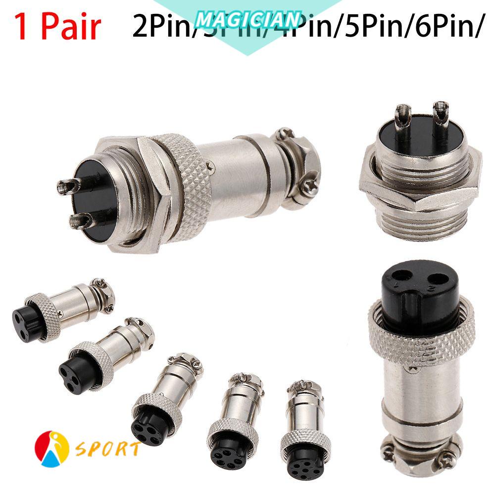 1 Cặp Phích Cắm Nối Dây Điện Đầu Đực &amp; Cái GX12 12mm 2/3/4/5/6 Pin Chất Lượng Cao