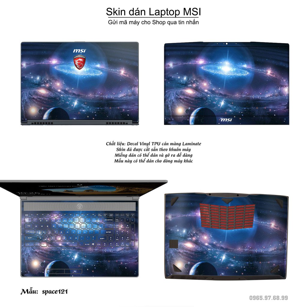 Skin dán Laptop MSI in hình không gian _nhiều mẫu 21 (inbox mã máy cho Shop)