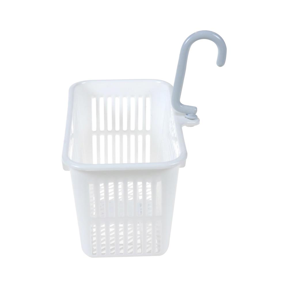 HomeBase JCJ Rổ nhựa có móc Thái Lan W19xD12.3xH18cm màu trắng