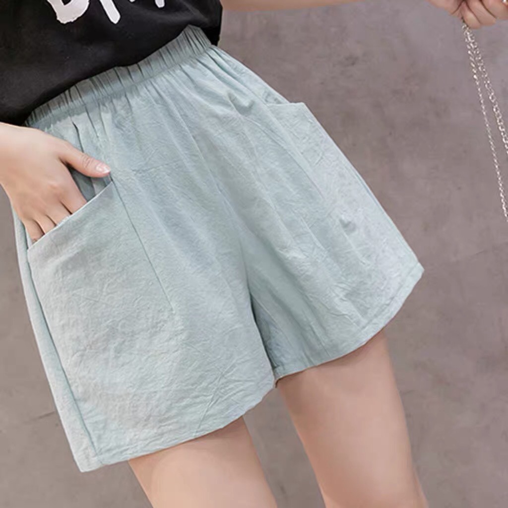 Quần Đùi Nữ Chất Đũi Phong Cách Hàn Quốc