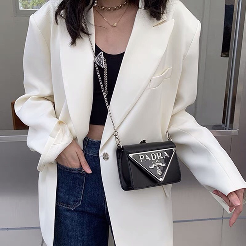 Túi xách P tam giác da bóng túi pờ ra đà bóng size 19 full box super - ZENI.STORE