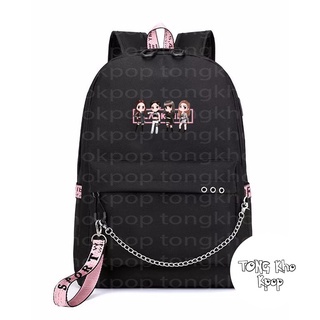 Balo thông minh đen hồng in hình black/pink kill this love idol kpop thiết kế thông minh cặp sách đi học