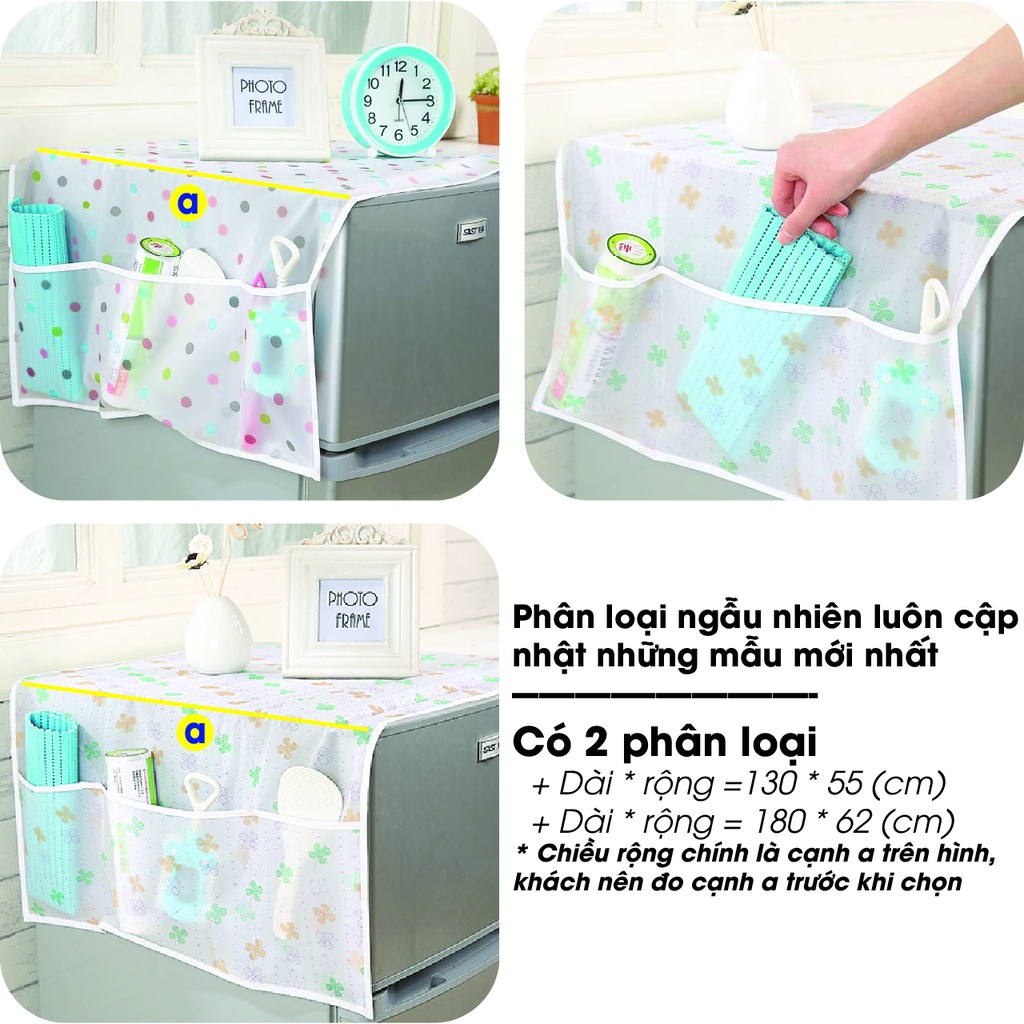 Áo trùm tủ lạnh, tấm phủ tủ lạnh đa năng tiện lợi chất liệu PEVA cao cấp chống thấm, chống bụi