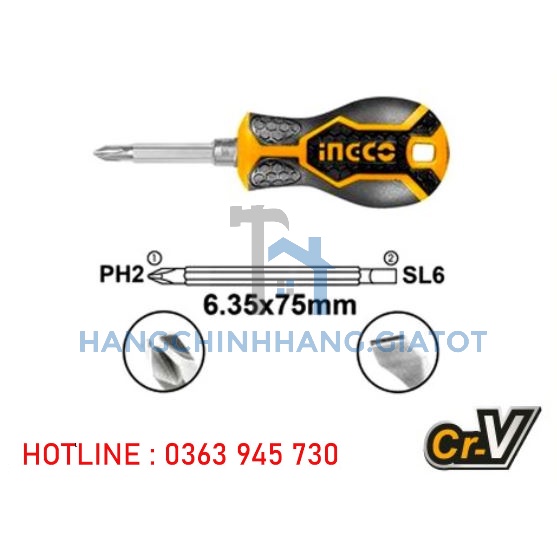 ĐỒ NGHỀ INGCO Tua vít 2 đầu 75mm AKISD0202 (Cam kết Chính Hãng 100%)
