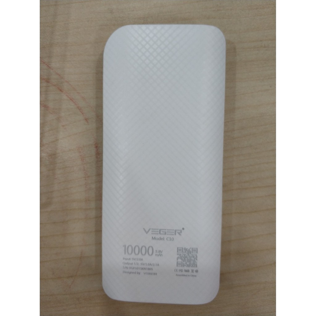 Sạc dự phòng chính hãng Veger 10.000mAh VGP10