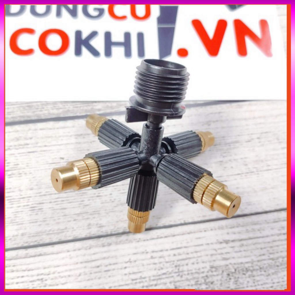 15 Béc phun sương 5 tia đồng, kết nối ren 21mm dùng tưới cây, tưới lan