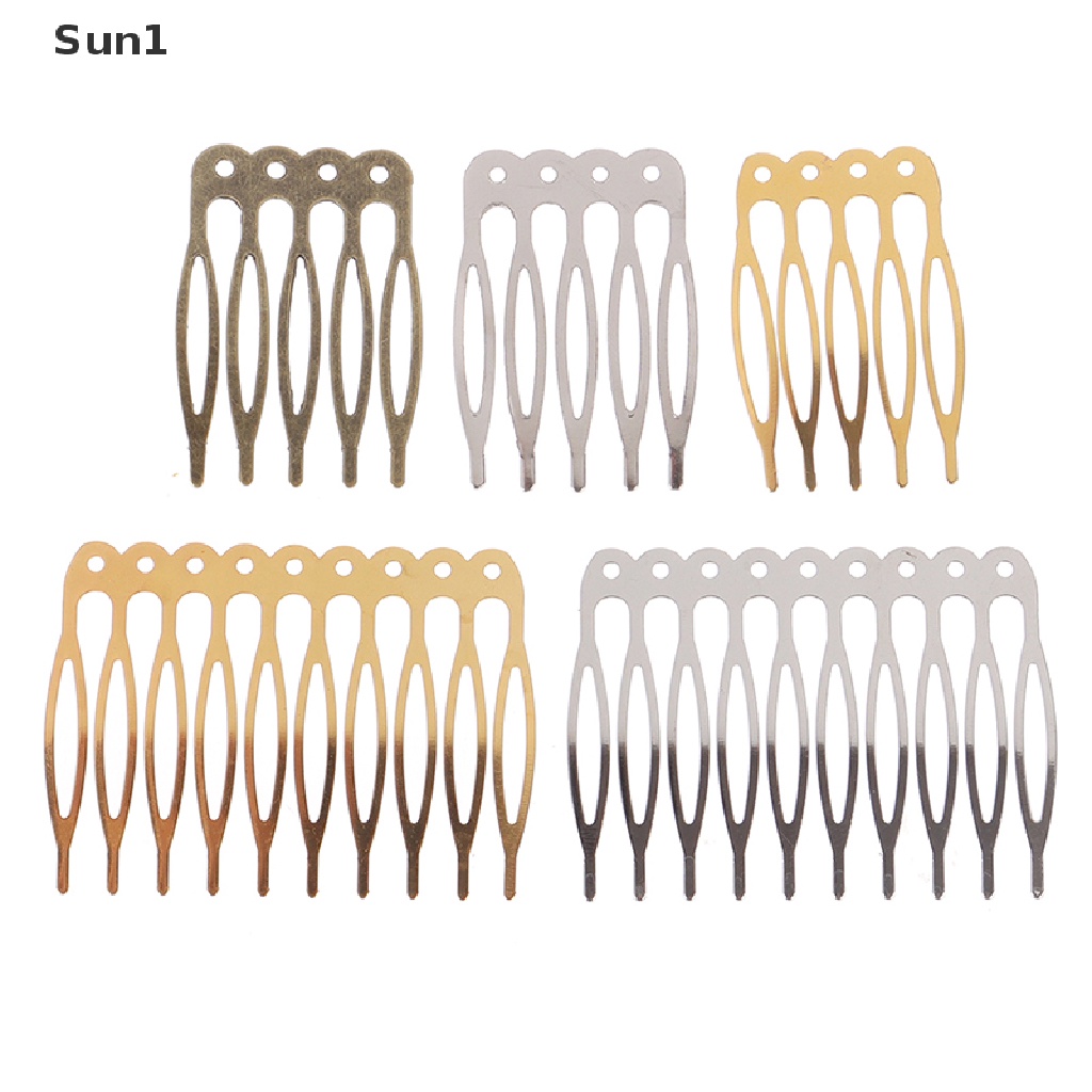 Set 10 / 10 Lược Kẹp Tóc 5 / 10 Răng Kim Loại Tạo Kiểu Tóc Thời Trang