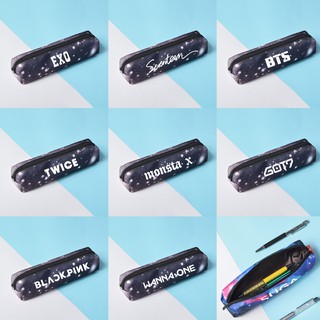 Túi đựng bút BTS EXO SEVENTEEN BLACKPINK WANNA ONE GOT7 TWICE MONSTA X  Xu126(Đen)