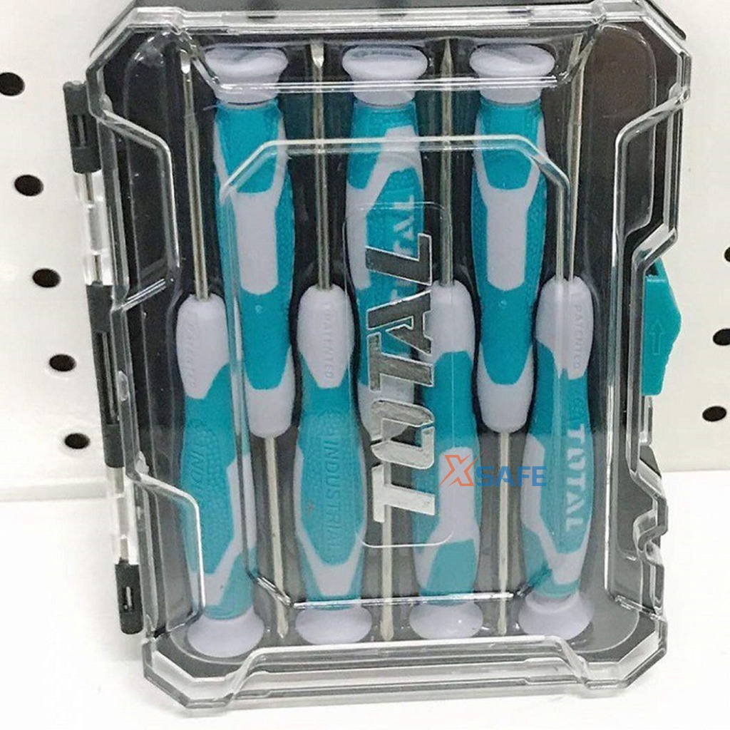 Bộ tua vít đồng hồ TOTAL THT250726 7 chi tiết, tay cầm tiện dụng Bộ tuốc nơ vít đồng hồ đa năng chất liệu CR-V, không gỉ