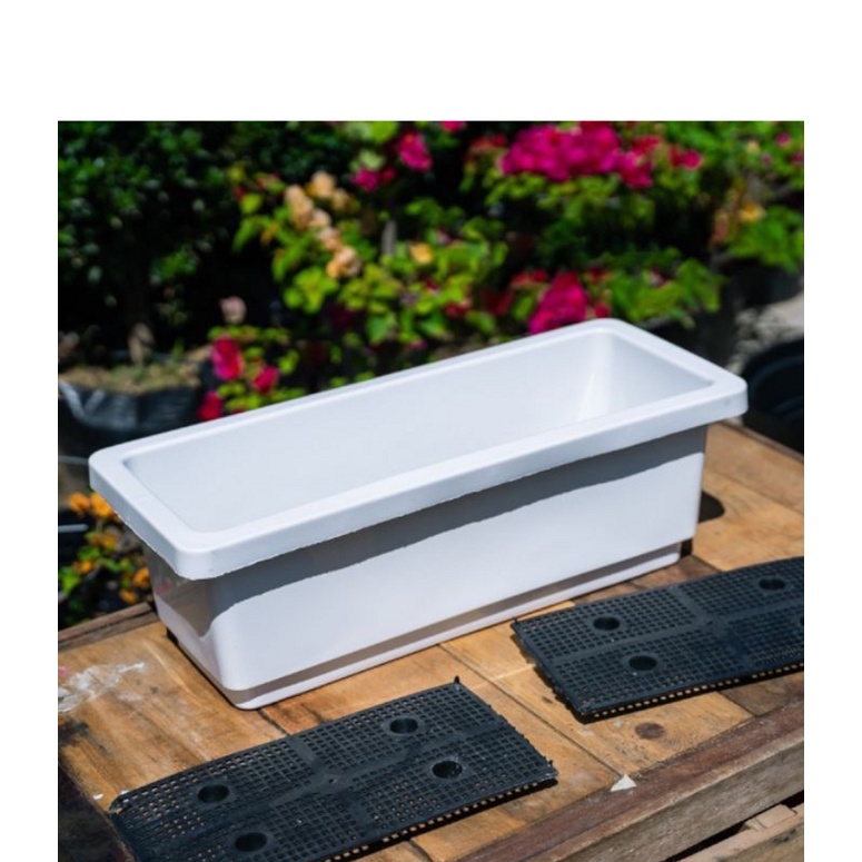 Chậu nhựa thông minh trồng rau, hoa size 48x20x16cm chất lượng tốt, chậu máng nhựa dài