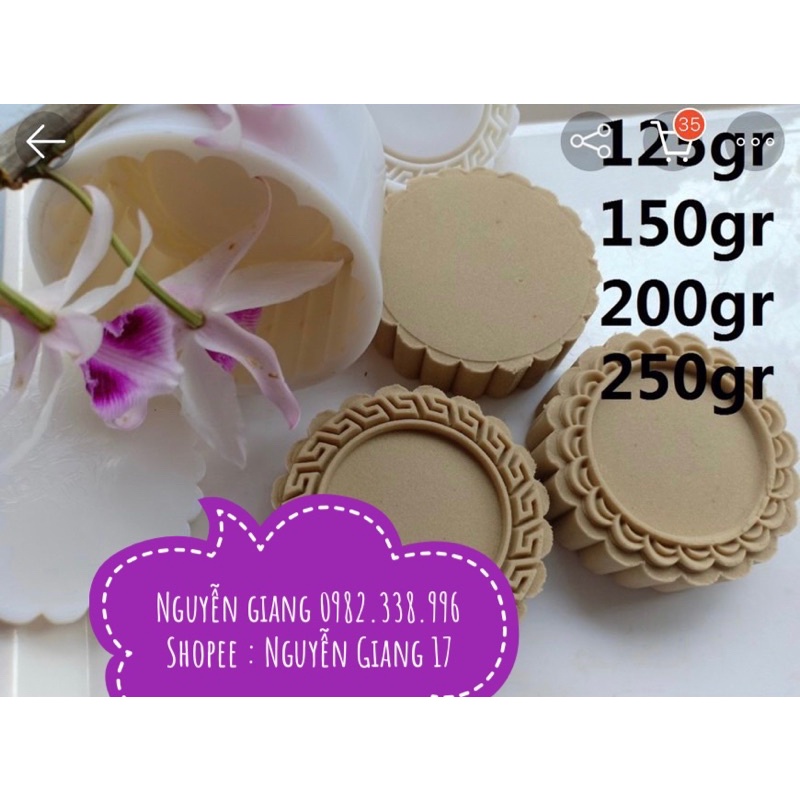 Khuôn trung thu trơn viền 3 mặt 125g ,150g, 200g