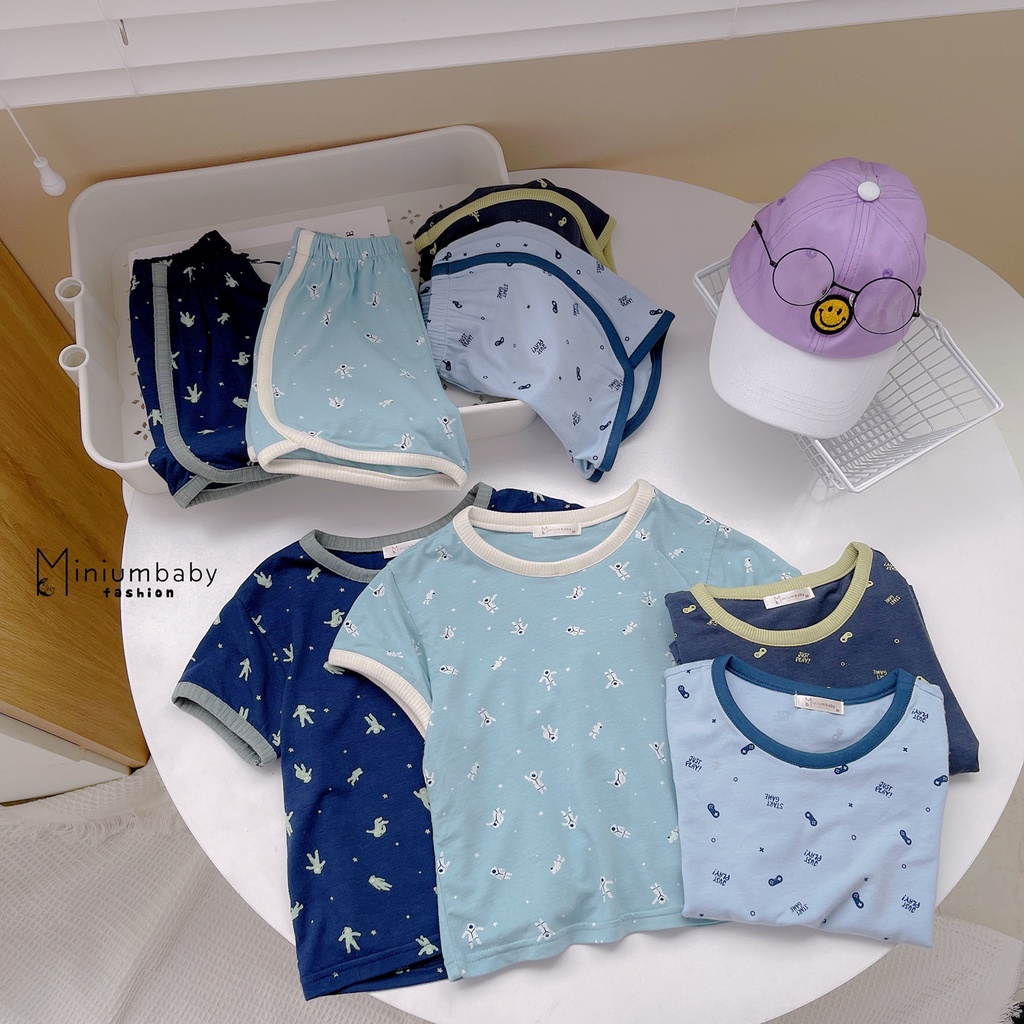 Bộ đồ cộc tay bé gái thiết kế nơ điệu đà chất liệu 100% cotton trẻ em mặc mùa hè miniumbabyfashion SB1542