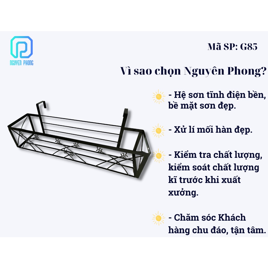 Mẫu giá sắt treo hoa ngoài ban công, giá để chậu hoa ban công tiết kiệm không gian, có móc treo cứng cáp,decor đẹp.