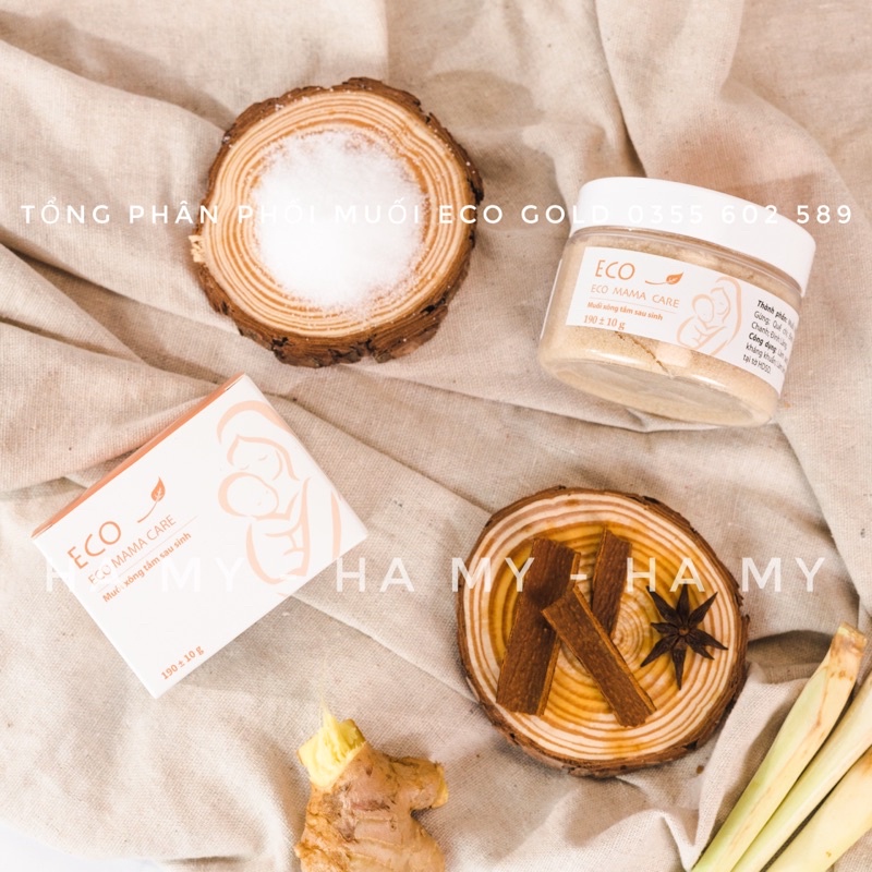 [ COMBO TOÀN DIỆN ] - Muối EcoGold 400Gr Và Muối xông thảo dược cho mẹ sau sinh 200Gr