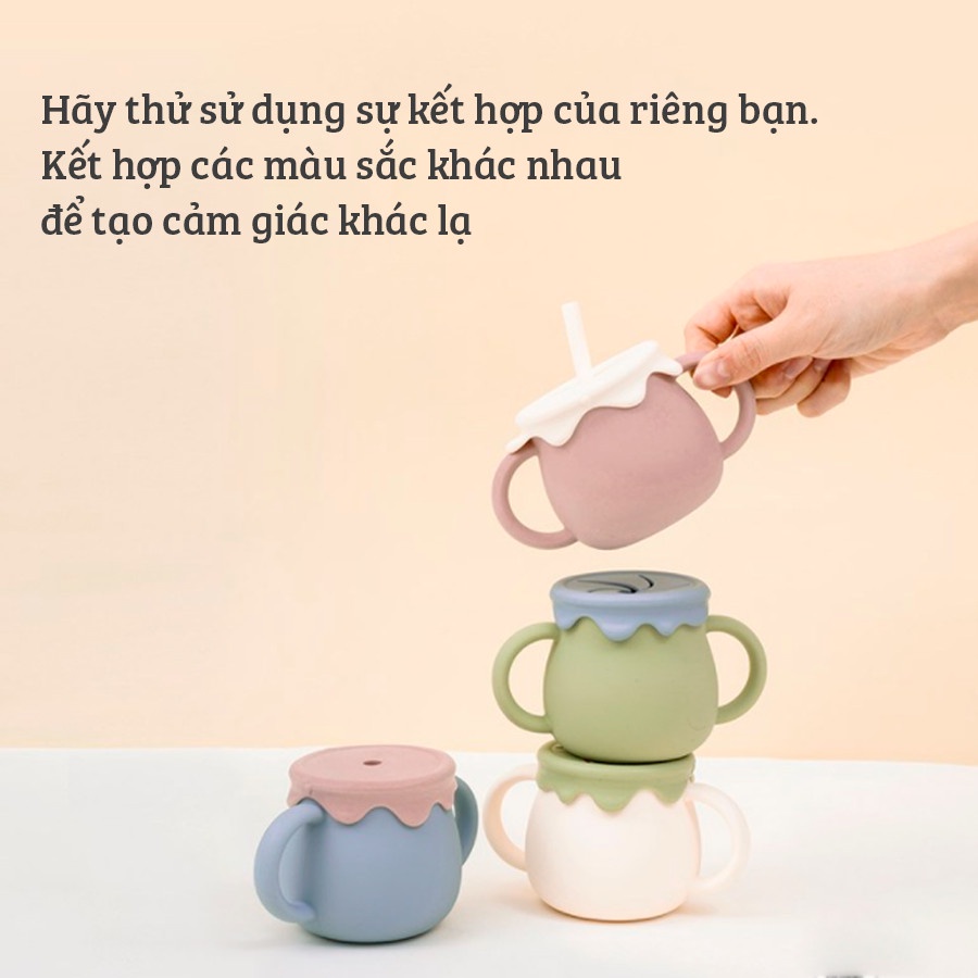 Cốc Bar - Rot Baby Silicon Cup Cho Bé, Cốc Uống Sữa Chống Sặ.c, Chất Liệu An Toàn Cho Bé Mozio Store