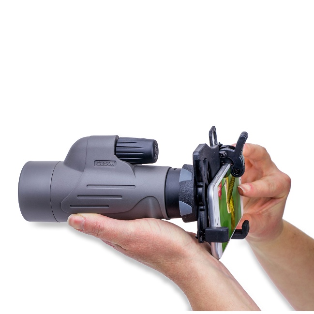 Ống nhòm chống nước kèm bộ chuyển đổi điện thoại thông minh Carson MonoPix MP-842IS
