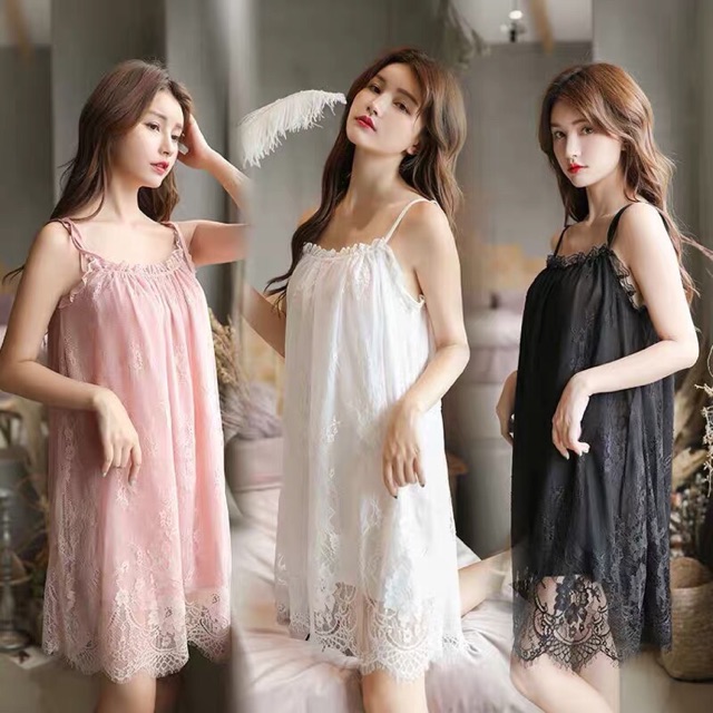 Váy ngủ ren màu trắng