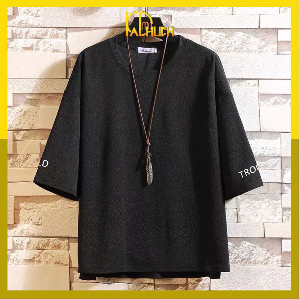 ÁO THUN TAY LỠ UNISEX NAM NỮ IN TROUBLE-CHILD - FREESIZE DƯỚI 75KG