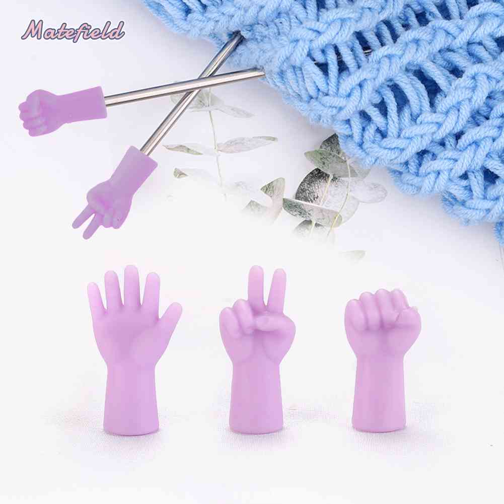 Set 6 Nút Bịt Bảo Vệ Đầu Kim Đan Len Chống Chảy Xệ Thiết Kế Dễ Thương Tiện Dụng