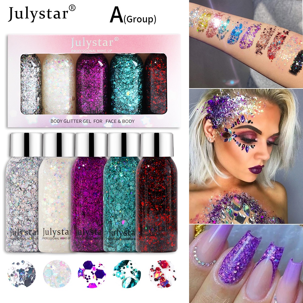 Bộ Miếng Dán Trang Trí Mặt / Cơ Thể Đính Đá Lấp Lánh Xinh Xắn