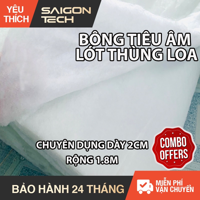 Bông tiêu âm lót thùng loa chuyên dụng, loại dày 2cm, khổ 1.8m x 0.5m - 1.8m x 1.0m - Phụ kiện loa thùng