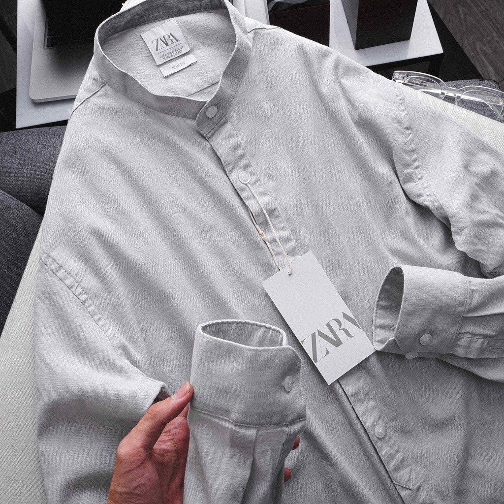 Áo sơ mi nam dài tay cao cấp chất đũi THE 727 BH.D.Z.24