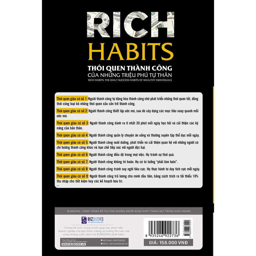 Sách - Rich Habits: Thói quen thành công của những triệu phú tự thân + tặng kèm bút hoạt hình | WebRaoVat - webraovat.net.vn