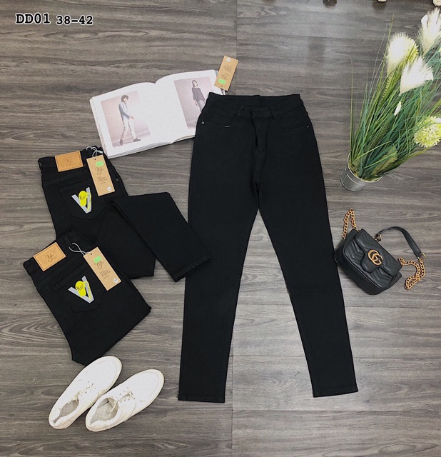 Quần jean đen DD01 trơn (30-42)