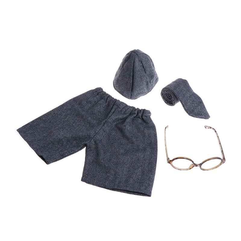 Bộ trang phục gồm quần ngắn/mũ/cà vạt dài và kính cho bé trai