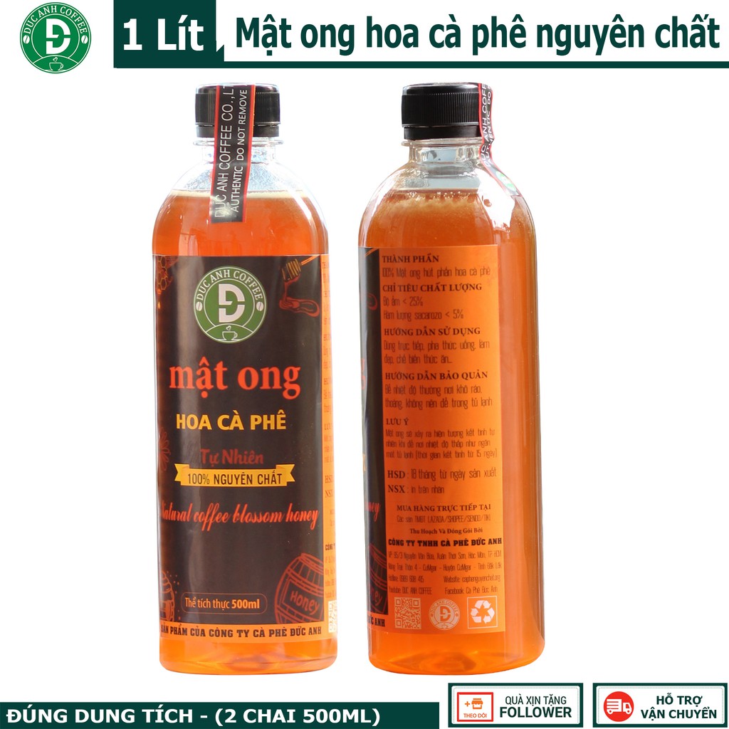 1 Lít mật ong nguyên chất hoa cà phê Tây Nguyên nguyên chất của công ty cà phê Đức Anh - Cam kết nguyên chất