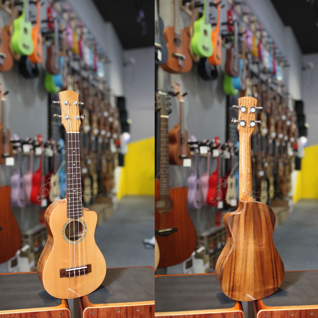 Đàn ukulele handmade Vinaguitar concert tenor Việt Nam gỗ thịt nguyên tấm VU-0x chính hãng - tặng full phụ kiện