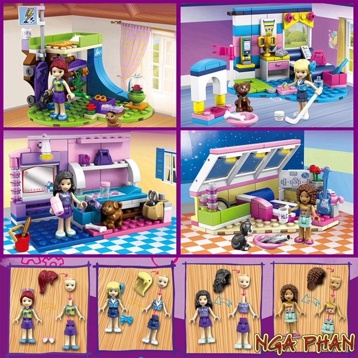 Phòng Ngủ Của Các Bạn Gái Friends Đồ Chơi Xếp Hình Lắp Ráp SY MOC DIY