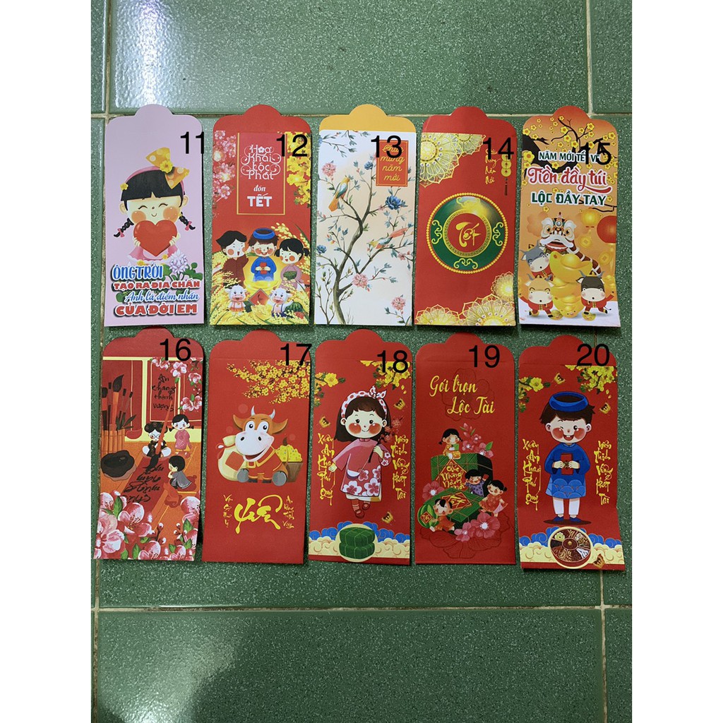 sỉ 100 lì xì tết 2021 siêu dày đẹp cỡ to