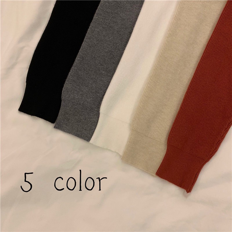 Áo khoác cardigan tay dài cổ chữ V dáng rộng phong cách Hàn Quốc cho nữ