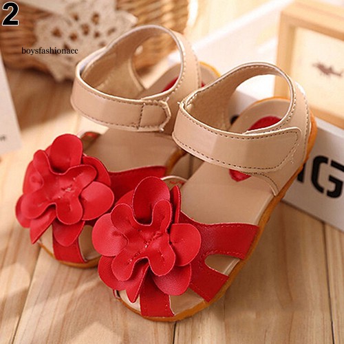 Giày Sandal Giả Da Đính Hoa Xinh Xắn Cho Bé Gái