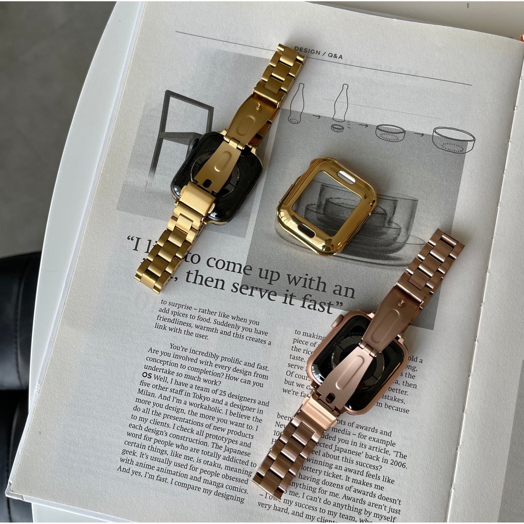 Dây Đeo Bằng Thép Không Gỉ 41mm 45mm 42mm 44mm 40mm 38mm Dành Cho Đồng Hồ Apple iwatch Series 7 6 SE