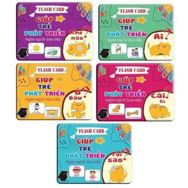 Bộ thẻ học cỡ to giúp trẻ phát triển tư duy, ngôn ngữ và giao tiếp trọn bộ 300 câu hỏi và trả lời Hibaby Plus
