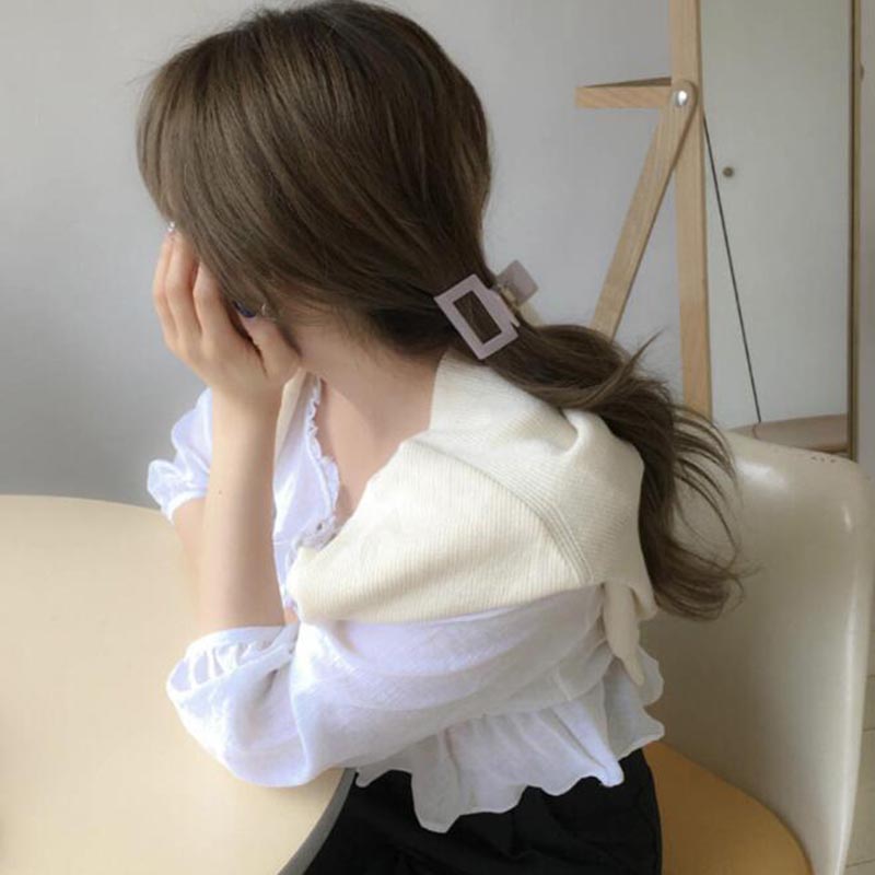 Kẹp Tóc Acrylic Họa Tiết Hình Học Thời Trang Cho Nữ Màu Trong Suốt (Hairclips)