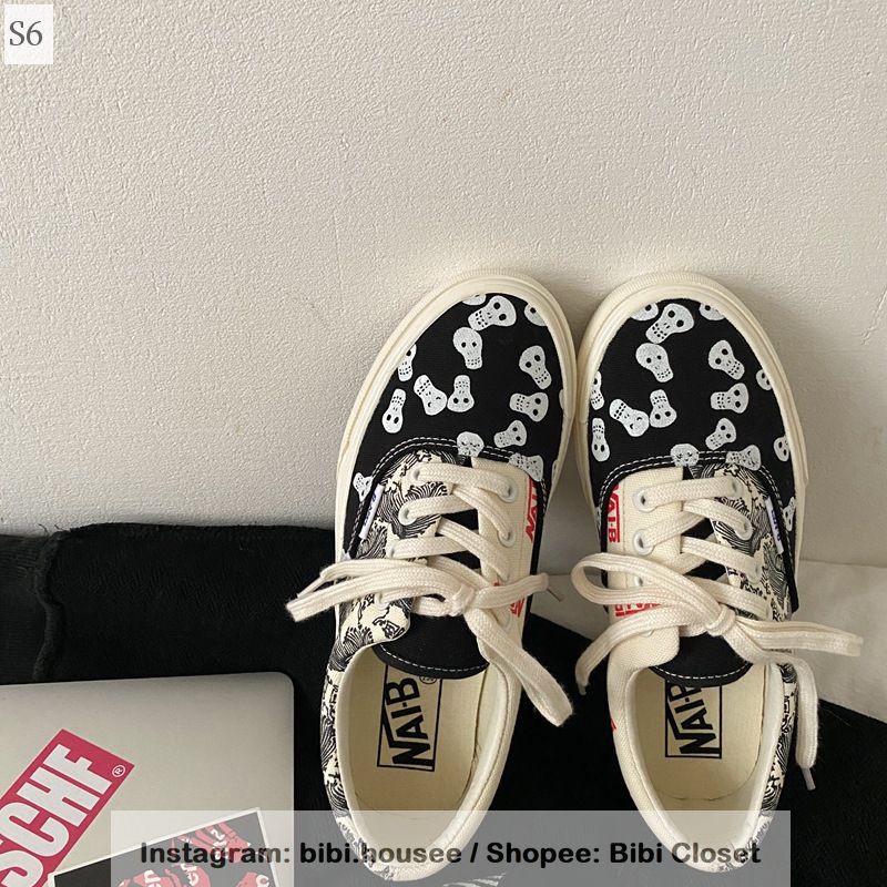 Giày thể thao hình đầu lâu xương cực chất ulzzang Hàn Quốc lười thắt dây năng động hot trend học sinh giá rẻ mã S6 | BigBuy360 - bigbuy360.vn