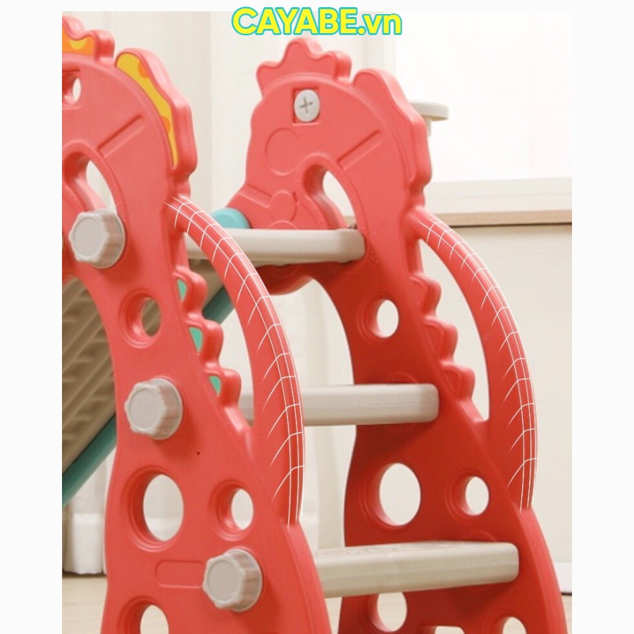 Cầu trượt và cột bóng rổ CAYABE Holla tên lửa cho bé màu xanh